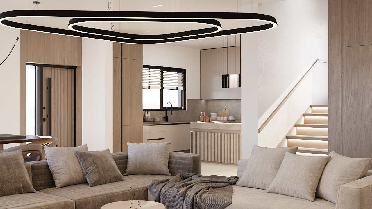 D2 — open-plan living and kitchen