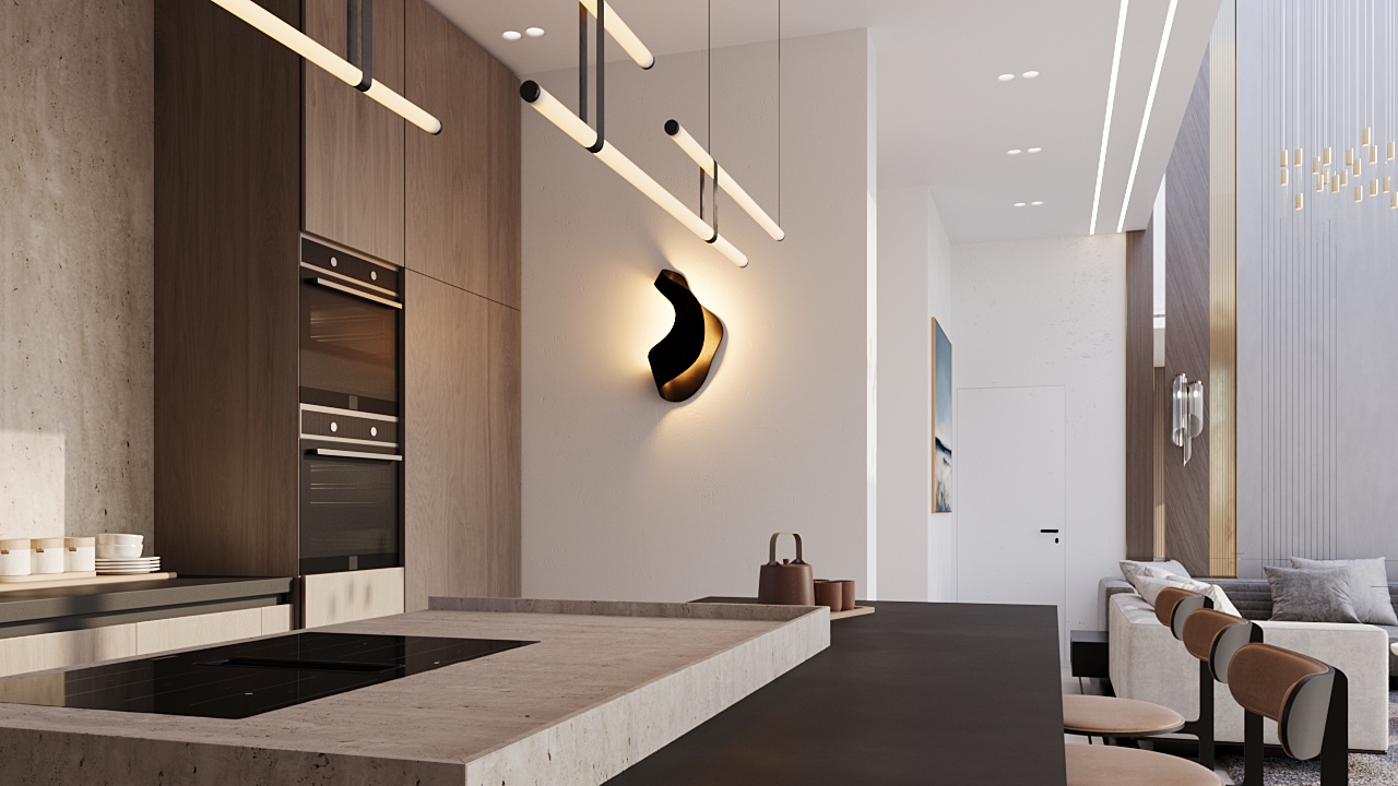 D4 — designer kitchen with stone island